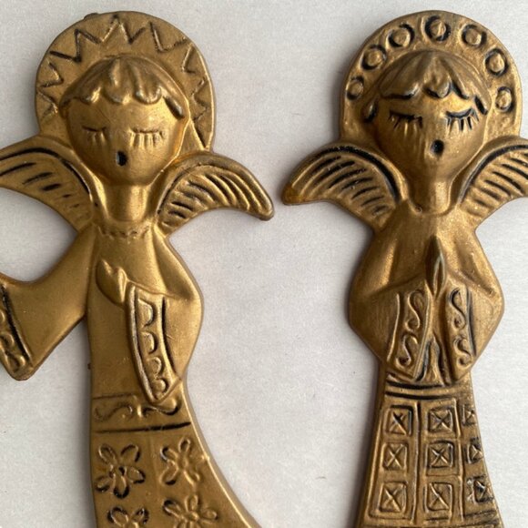 Vintage MASCO Christmas Gold Angel Carolers 1960s Hong Kong - Picture 1 of 3